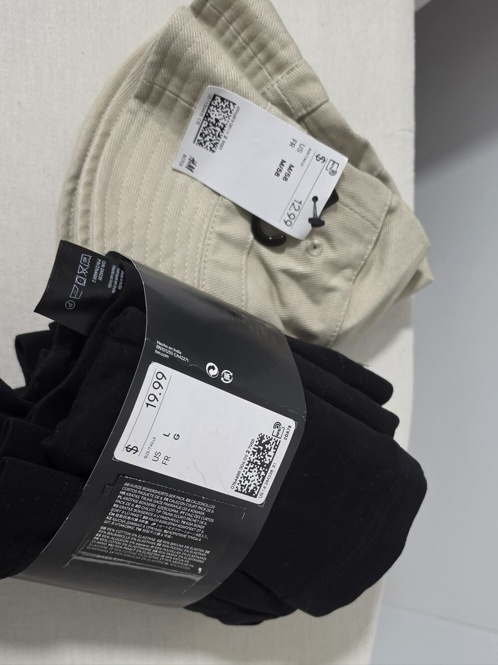 H&M Men's Black Boxer Briefs And Tan Bucket Hat